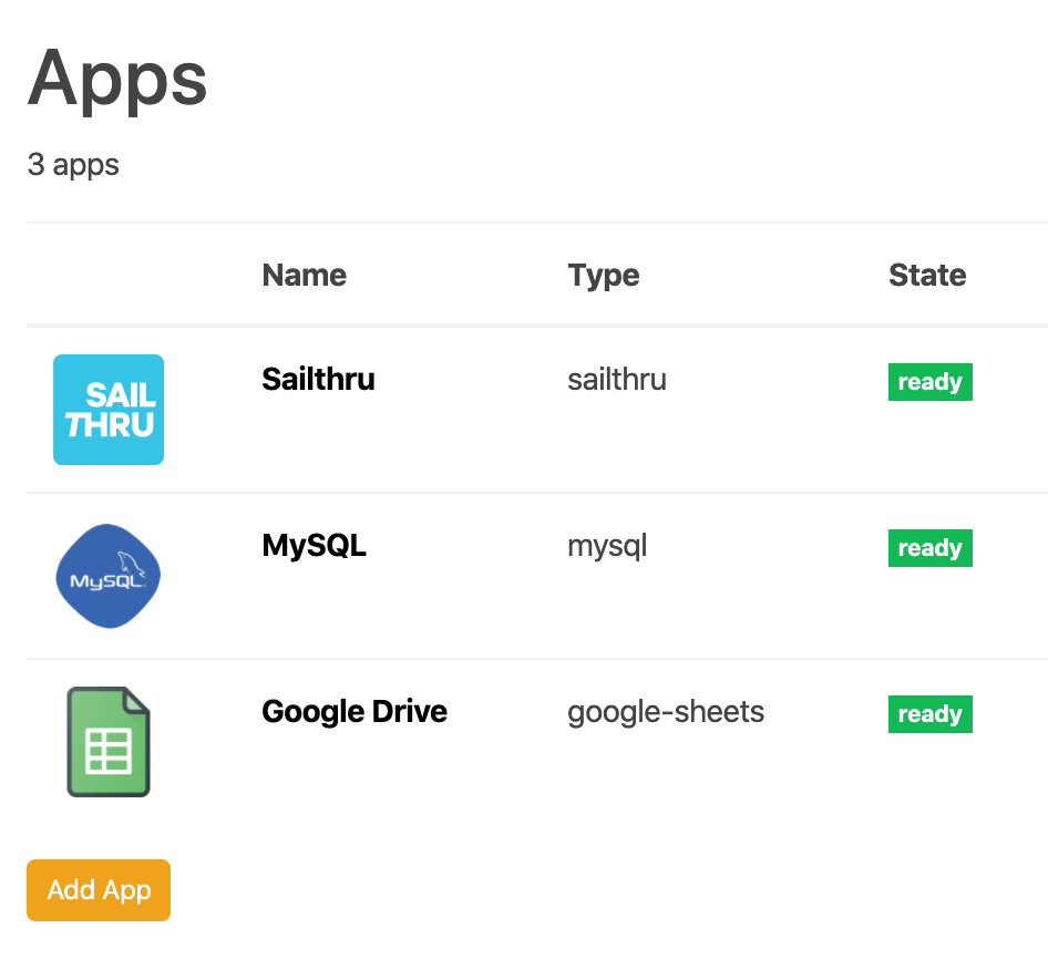 Google Sheets in the app list