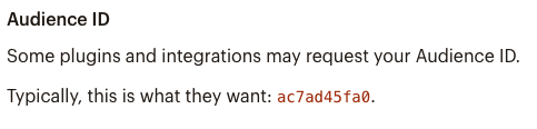 Mailchimp Audience ID