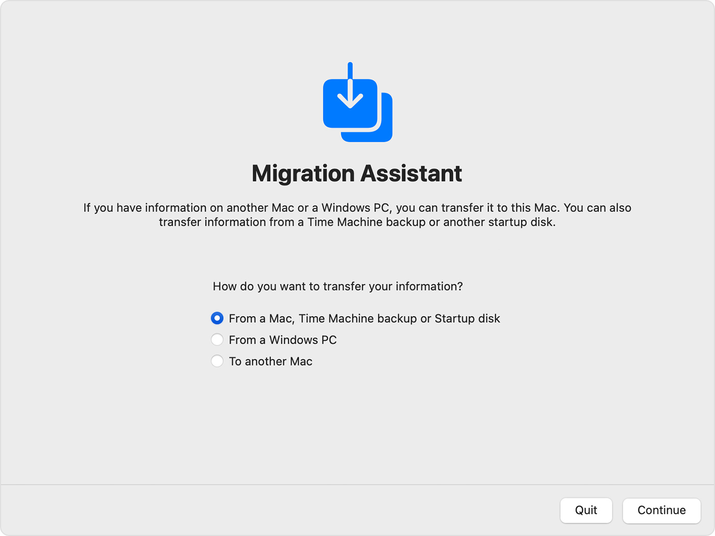 Apple Migration Assistant