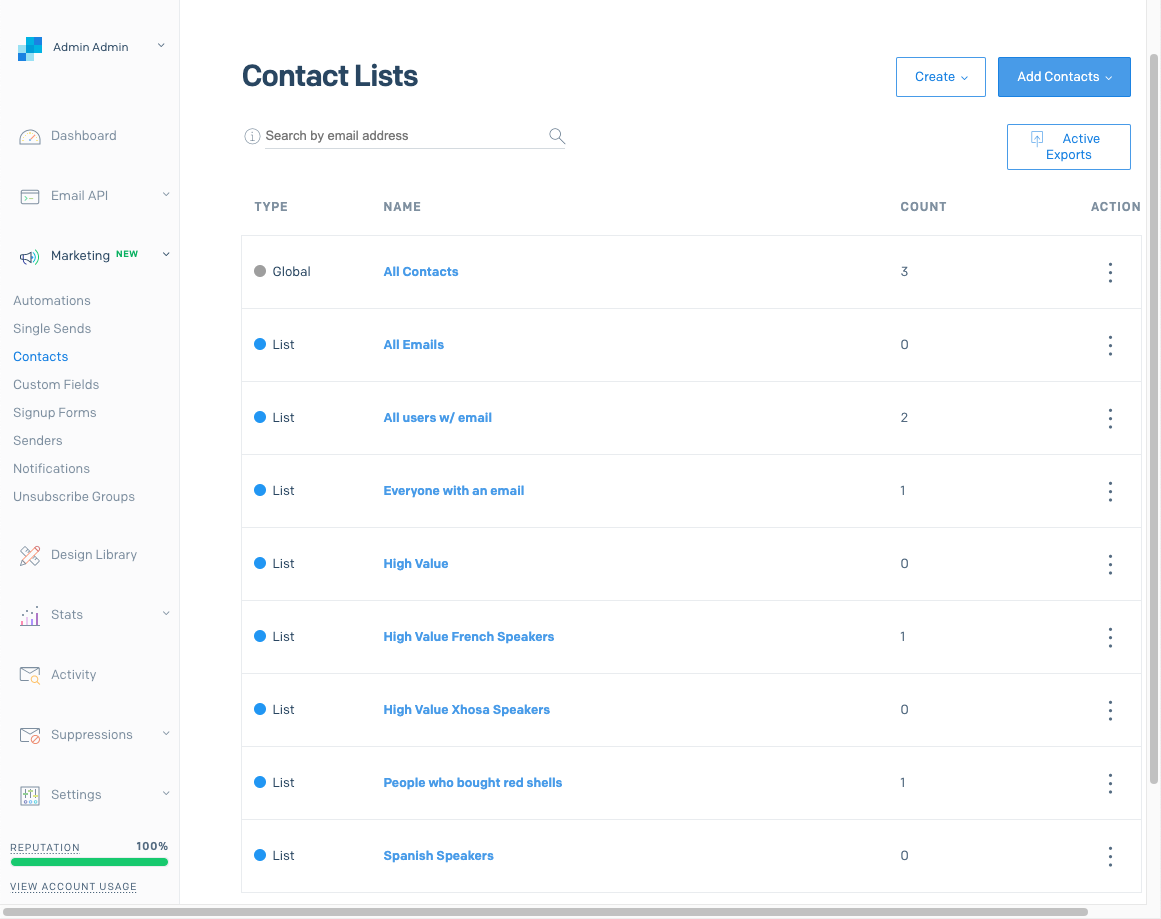 Sendgrid List populated by Grouparoo