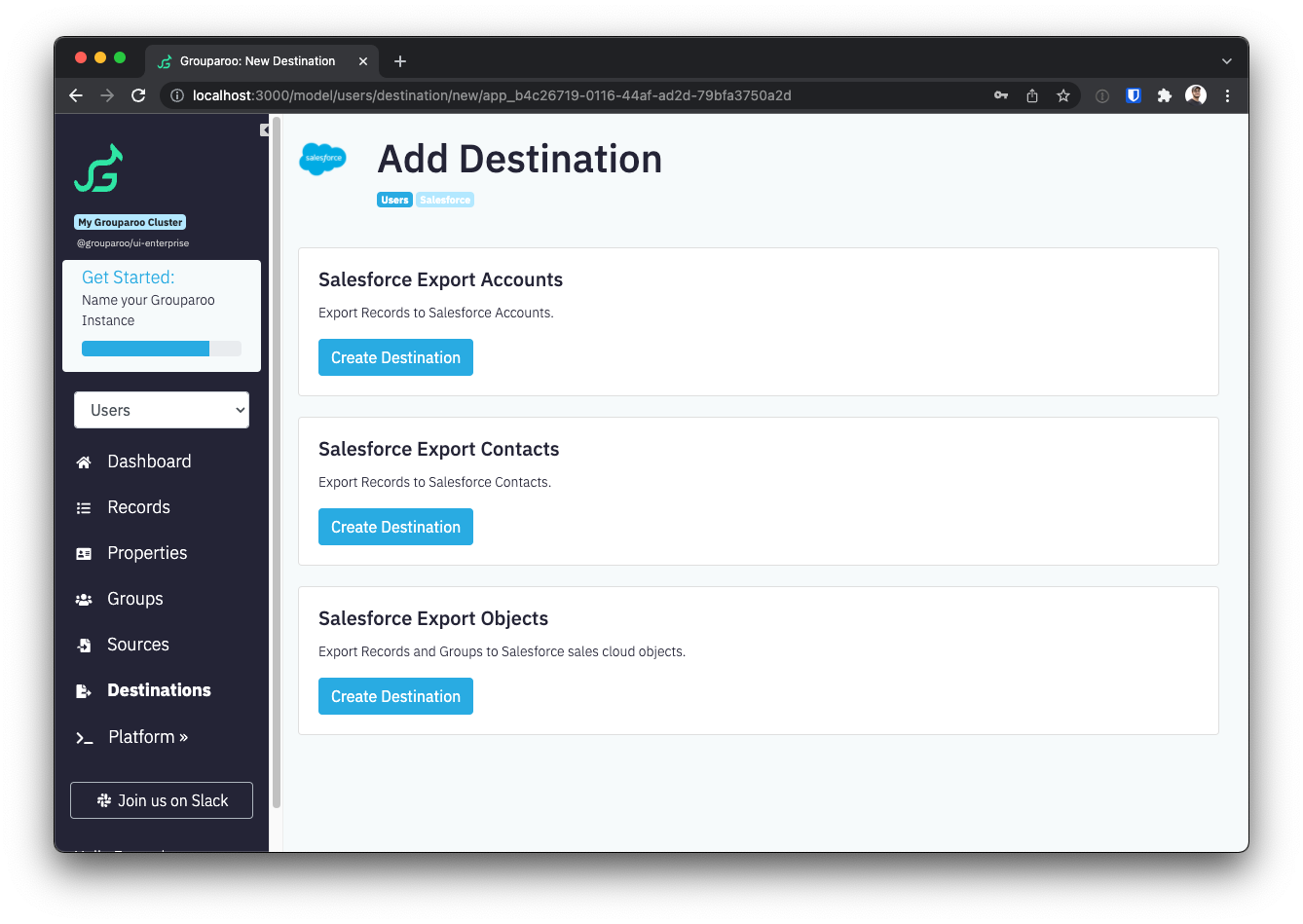 Salesforce Destinations