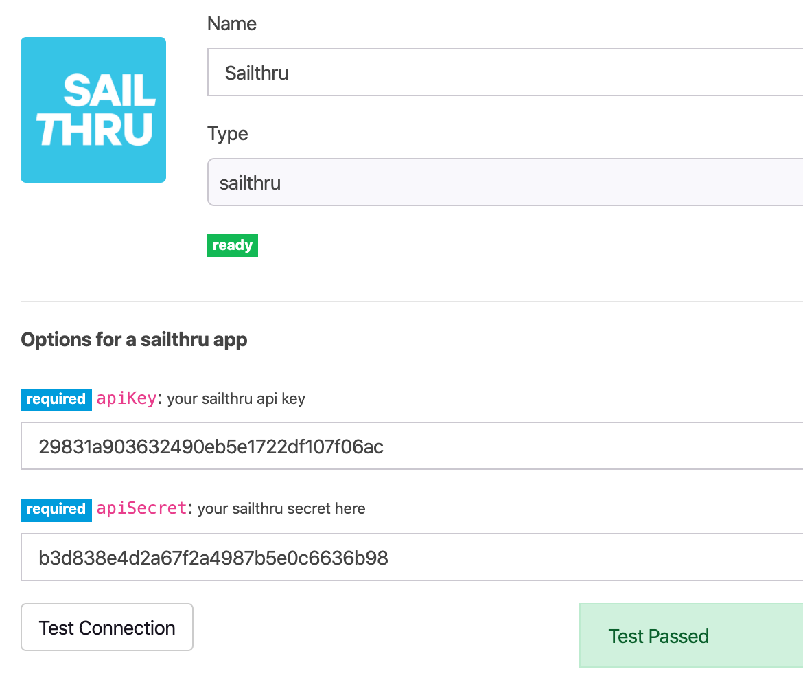 Creating Grouparoo Sailthru App
