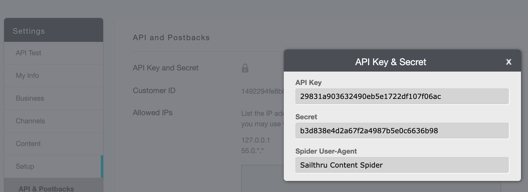 Getting your API Key and Secret
