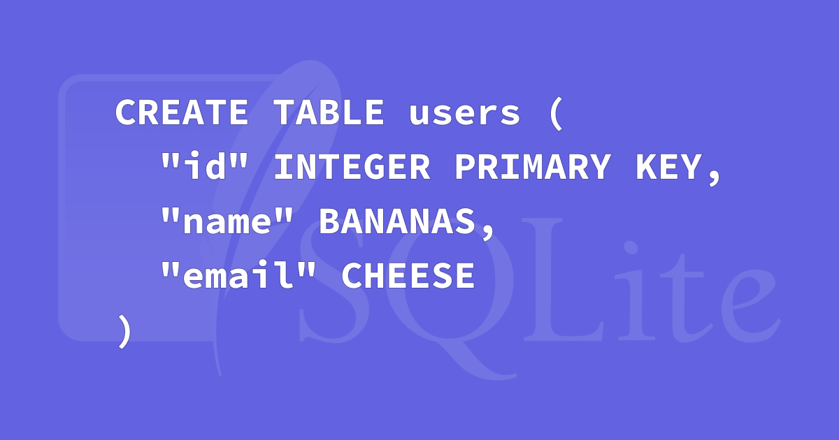 SQLite Quirks