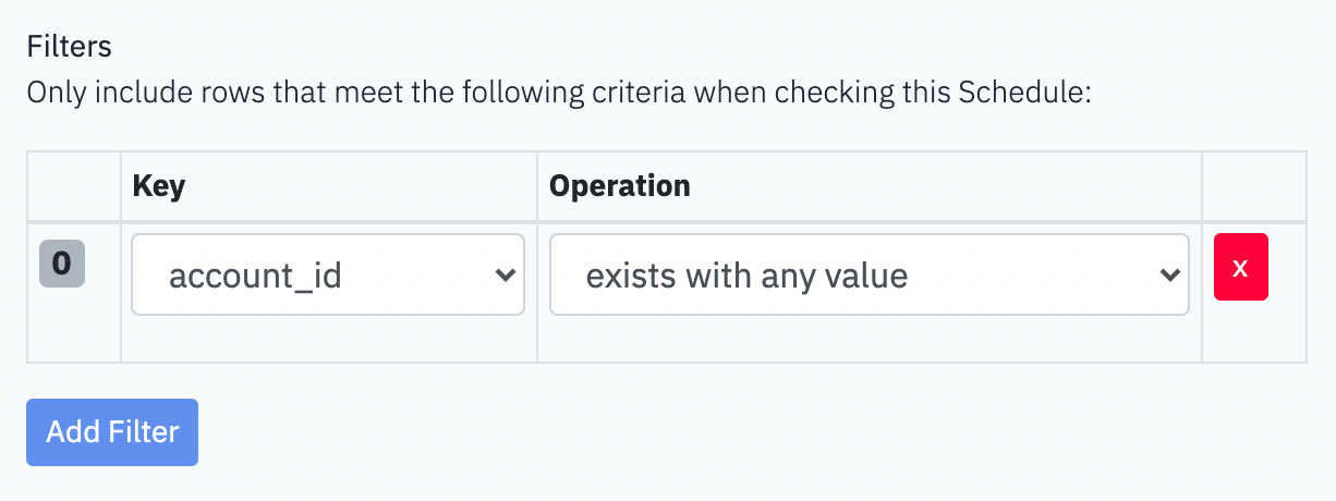 Schedule filter